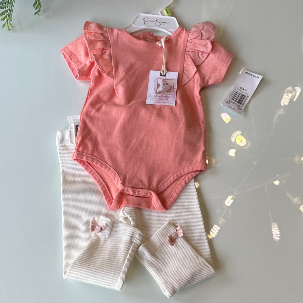 Jessica Simpson Pink and White Kids Matching Set
